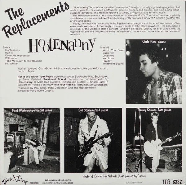 The Replacements Hootenanny vinyl LP Canada-press brukt