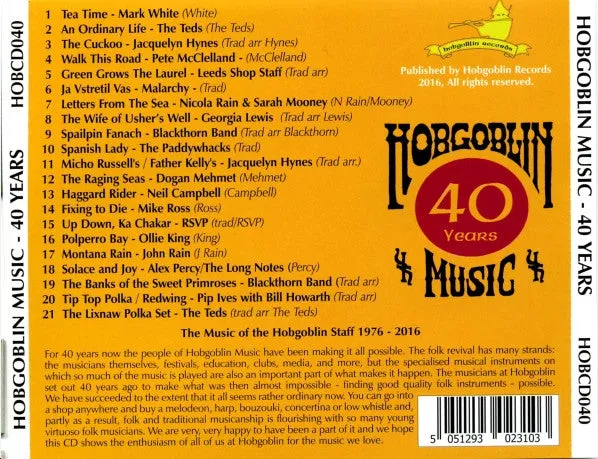 Various Hobgoblin Music 40 Years CD brukt folk-samling