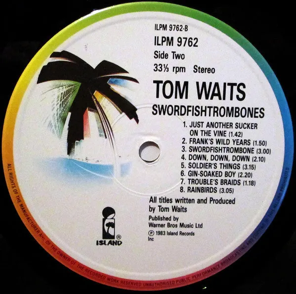 Tom Waits Swordfishtrombones vinyl LP brukt – 1987