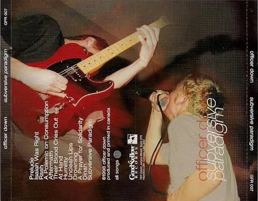 Officer Down Subversive Paradigm GFR007 CD brukt hardcore