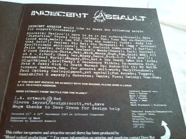 Anorexia Indecent Assault United We Stand 7" vinyl