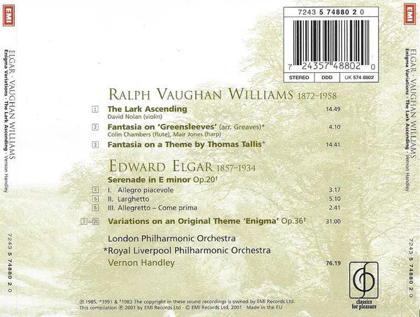 Elgar Vaughan Williams Enigma Variations CD brukt