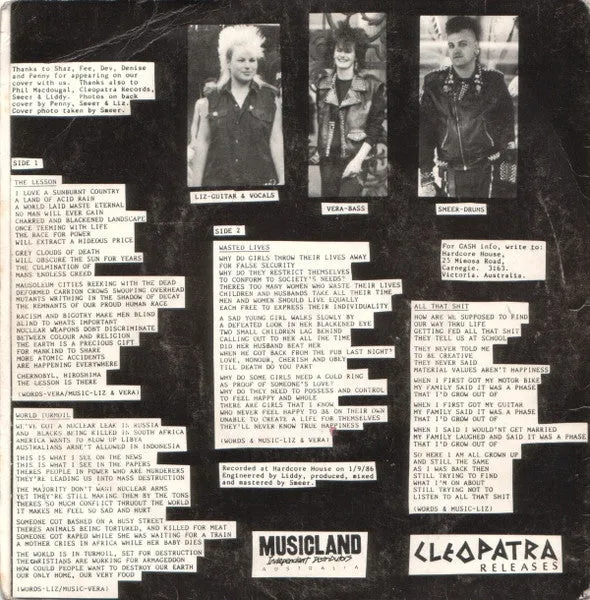 Gash The Lesson 7" EP brukt australsk punk