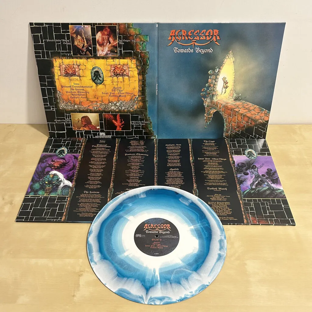 Agressor Towards Beyond LP vinyl swirl gatefold