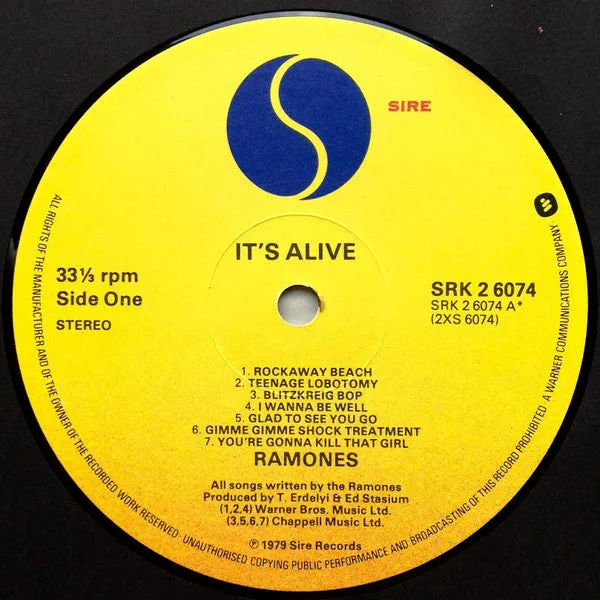 Ramones It's Alive 2xLP vinylplate brukt live