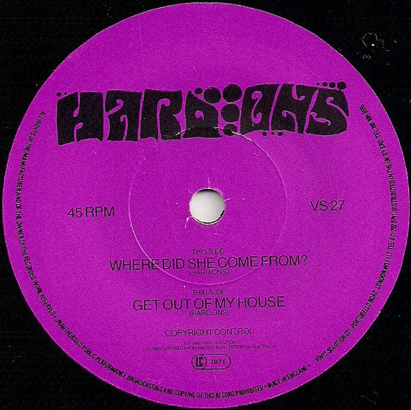 Hard-Ons Where Did She Come From? vinylsingel 7" brukt punk