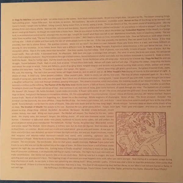 Die Hoffnung Elegies And Creation Songs LP vinyl hvit brukt