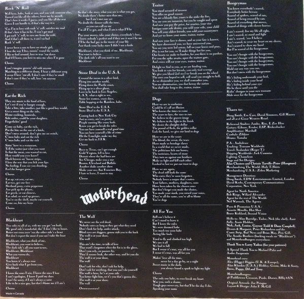 Motörhead Rock 'N' Roll vinylplate brukt 1987 metal