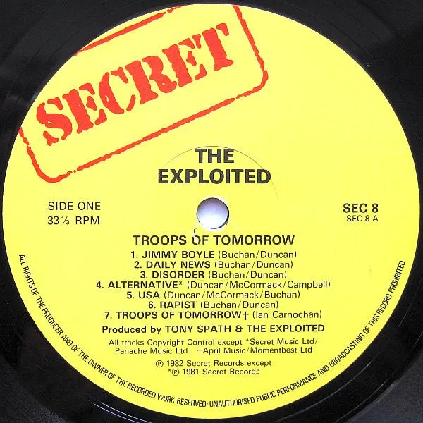 Exploited Troops Of Tomorrow LP vinyl brukt punk