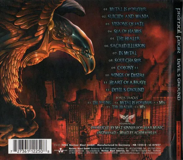 Primal Fear Devil's Ground CD digipak brukt