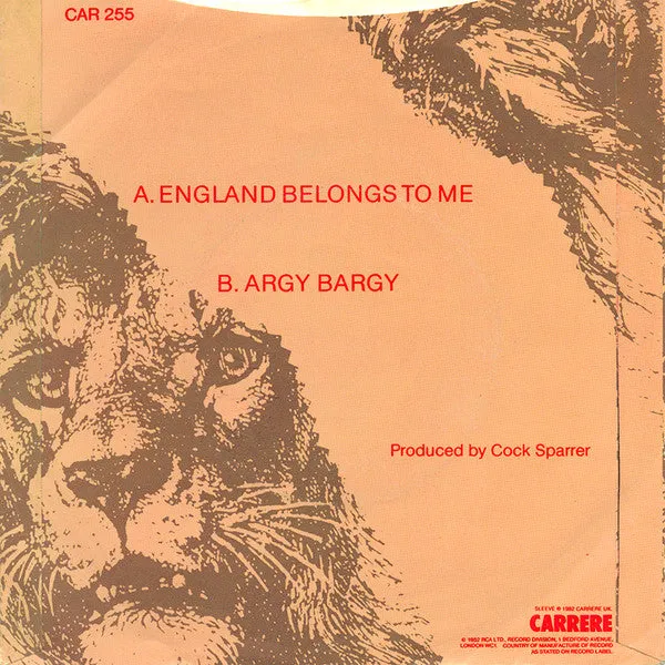 Cock Sparrer England Belongs To Me 7" vinyl brukt Oi-punk