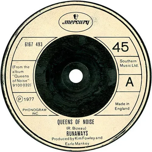 Runaways Queens Of Noise Mercury 6167 493 7" vinylsingel brukt hardrock