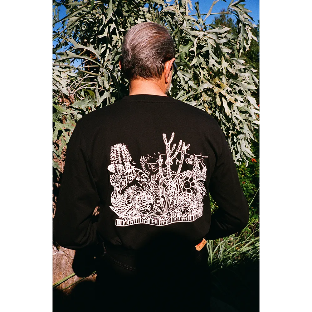 Verve Night Blooms LS Tee langermet t-skjorte svart oversized