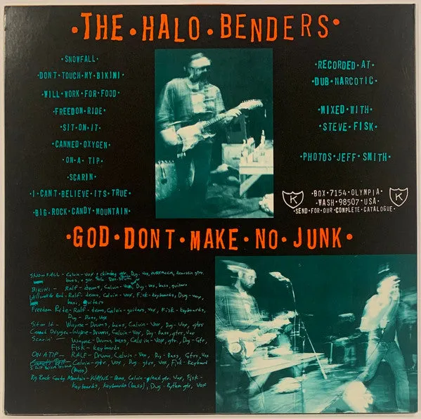 The Halo Benders God Don't Make No Junk LP brukt VG+ indie rock