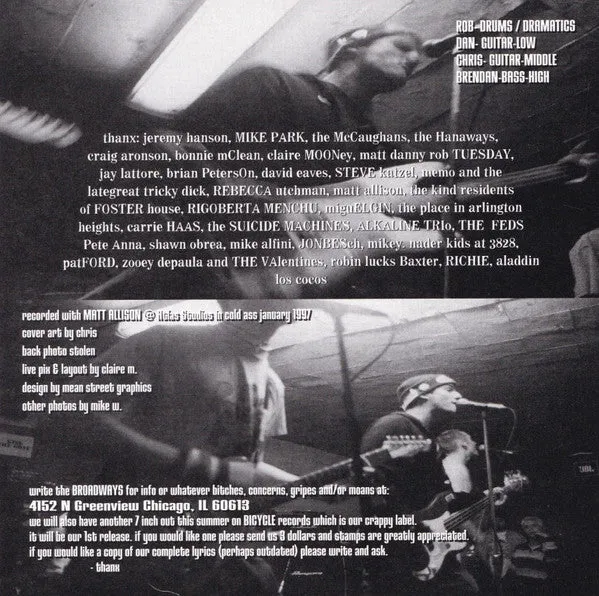 The Broadways Big City 7" EP brukt punk