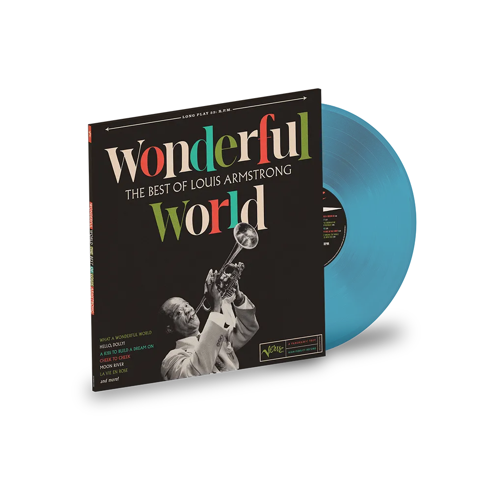 Verve Louis Armstrong Wonderful World LP blå vinyl best of