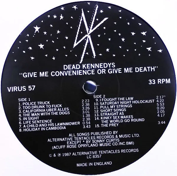 Dead Kennedys Give Me Convenience LP vinyl brukt samling