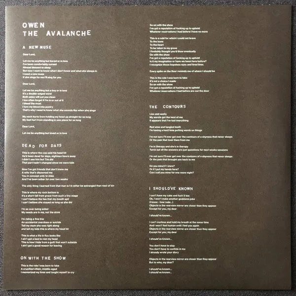 Owen The Avalanche LP vinyl cream/green splatter brukt emo