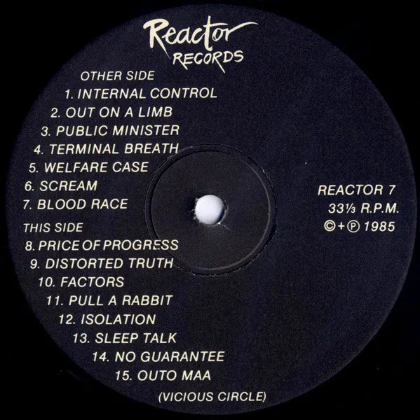 Vicious Circle The Price Of Progress LP brukt 1985