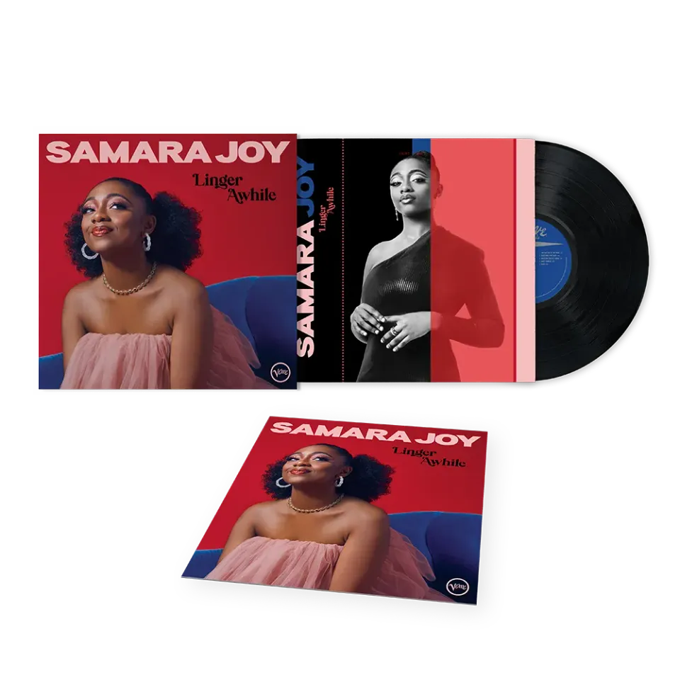 Verve Samara Joy Linger Awhile vinylplate signert art card