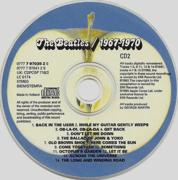 The Beatles 1967-1970 2CD brukt samling remastret
